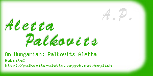 aletta palkovits business card